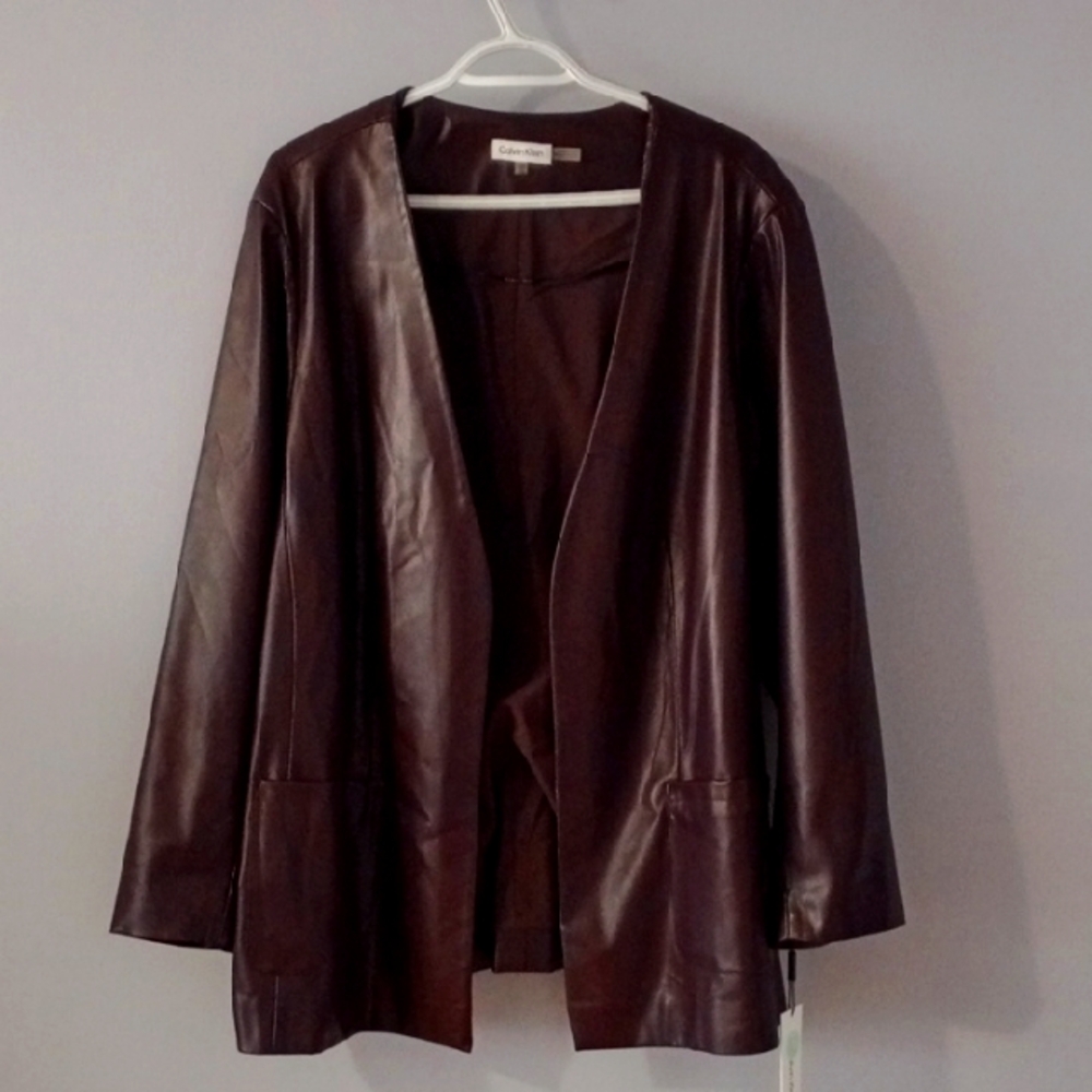 Calvin Klein Leather Jacket Elegant Design